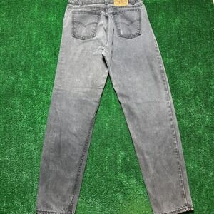 Vintage 80s Black Tag Levi's 550 USA 36x34 Faded Black Wash Men Jeans